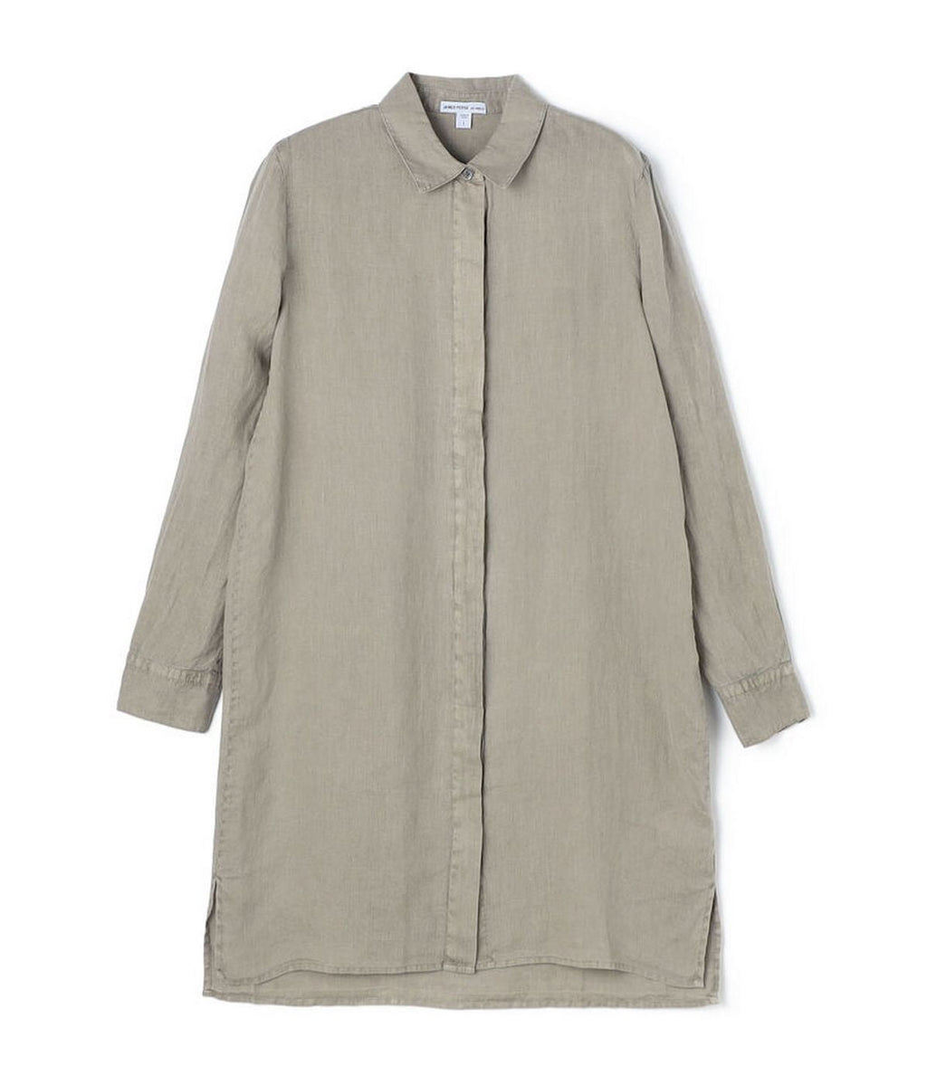 Robe Chemise Légère En Lin - Pigment Limoneux - Femme