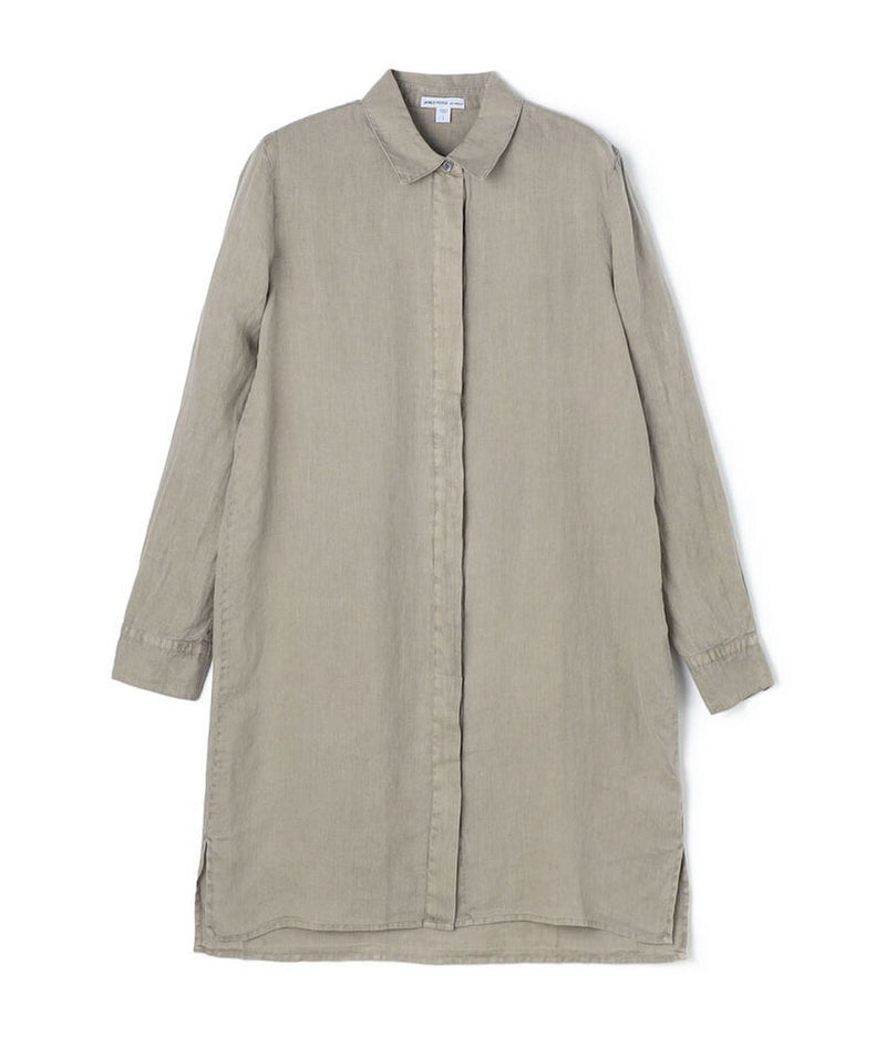 Robe Chemise Légère En Lin - Pigment Limoneux - Femme