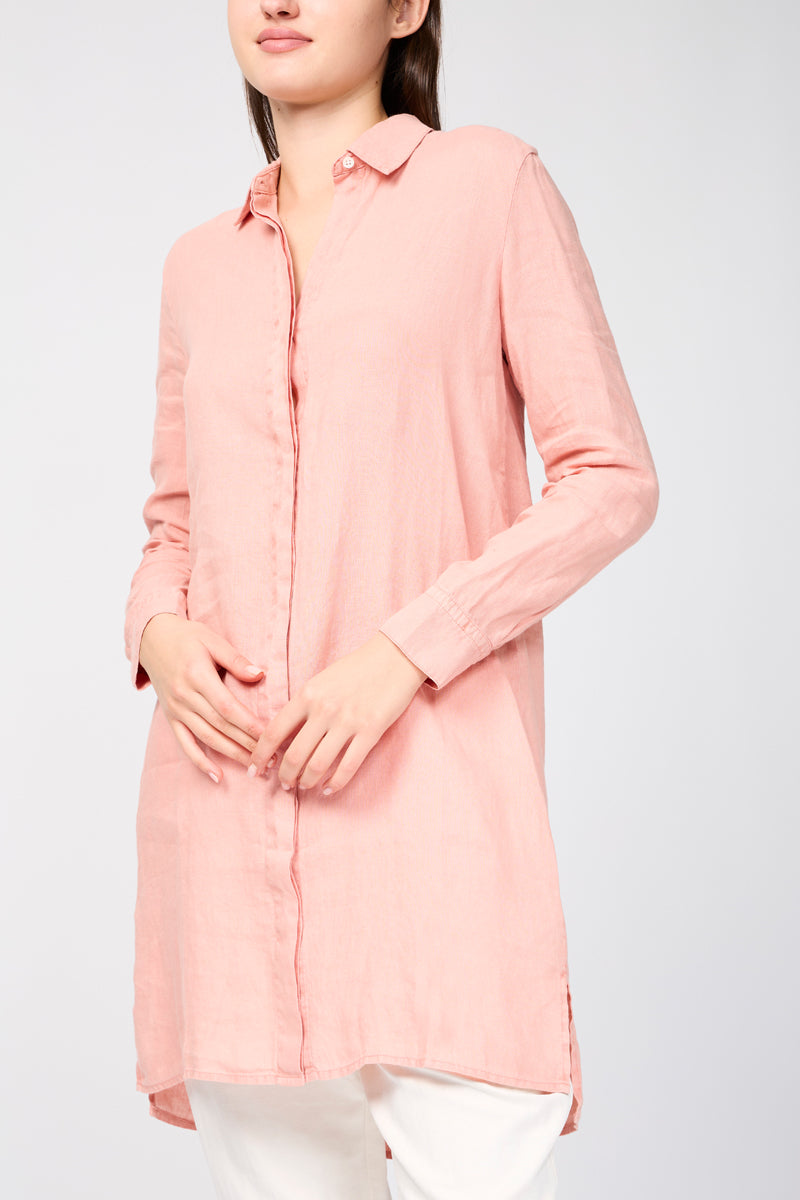 Vestido camisero de lino ligero - Spritz Pigment - Mujer
