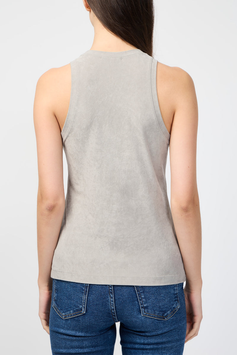 Camiseta sin mangas de terciopelo elástico Cut Away - Dapple - Mujer