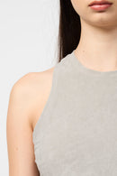 Camiseta sin mangas de terciopelo elástico Cut Away - Dapple - Mujer