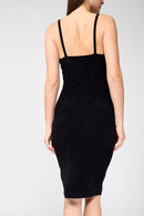 Robe Débardeur En Velours Froncé - Noir - Femme