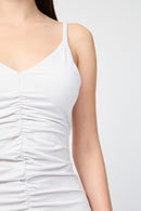 Robe Ruched Fron Velvet Tank - Talc - Femme