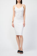 Robe Ruched Fron Velvet Tank - Talc - Femme