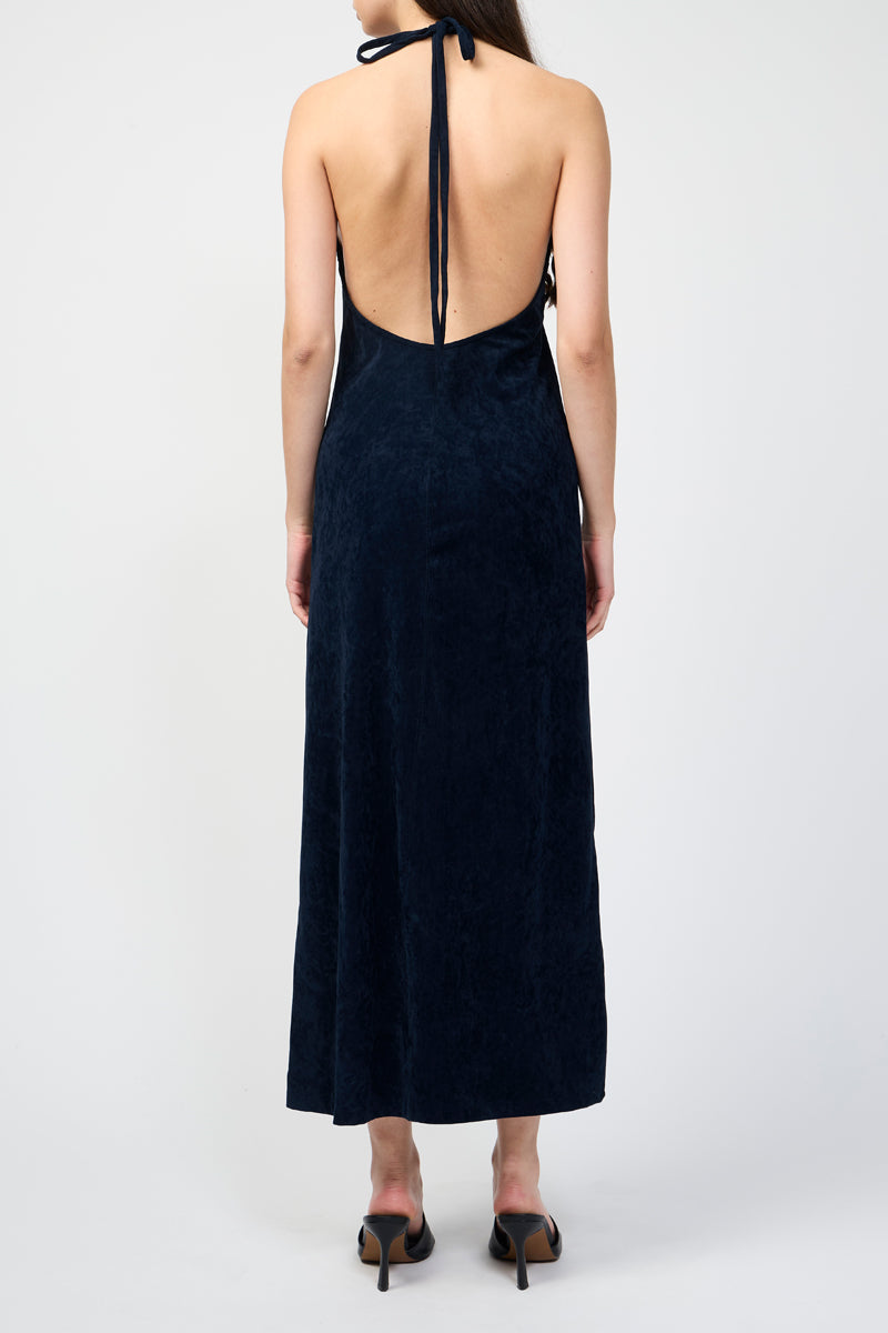 Vestido De Terciopelo Elástico Con Cuello Halter - Constellation - Mujer