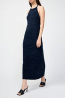 Vestido De Terciopelo Elástico Con Cuello Halter - Constellation - Mujer