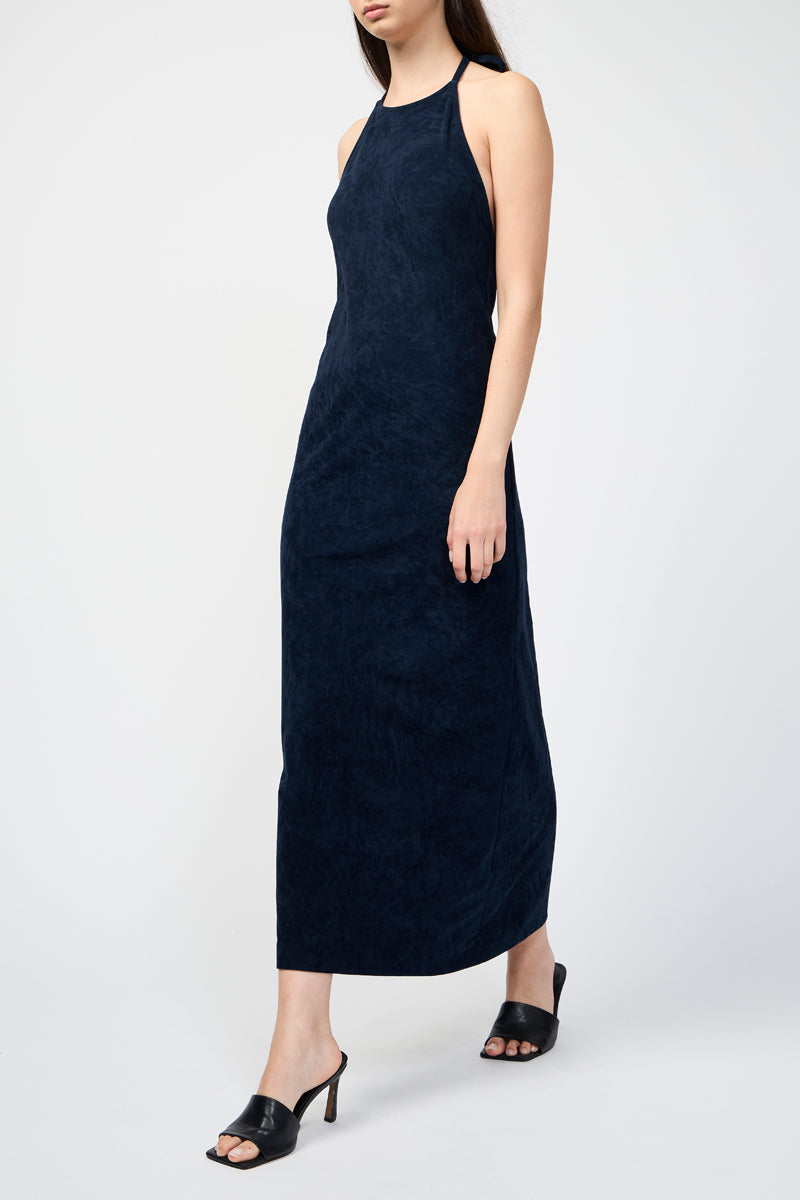 Vestido De Terciopelo Elástico Con Cuello Halter - Constellation - Mujer