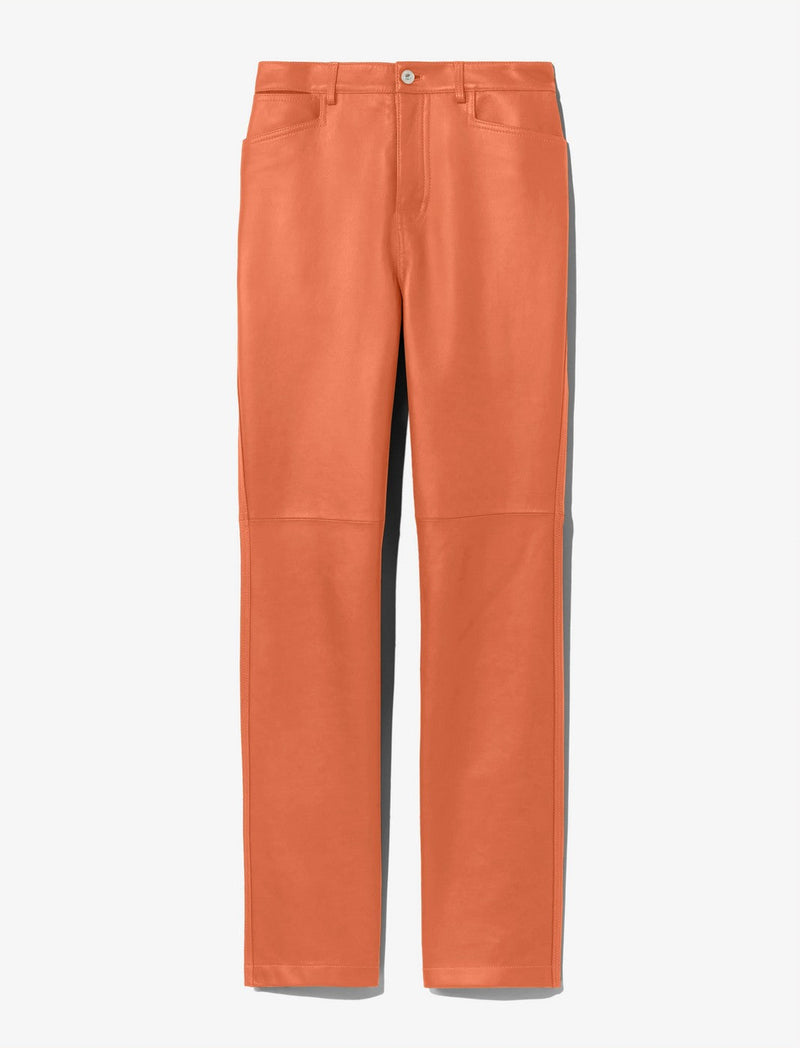 Proenza Schouler - Leather Straight Pants - Terracotta - Femme