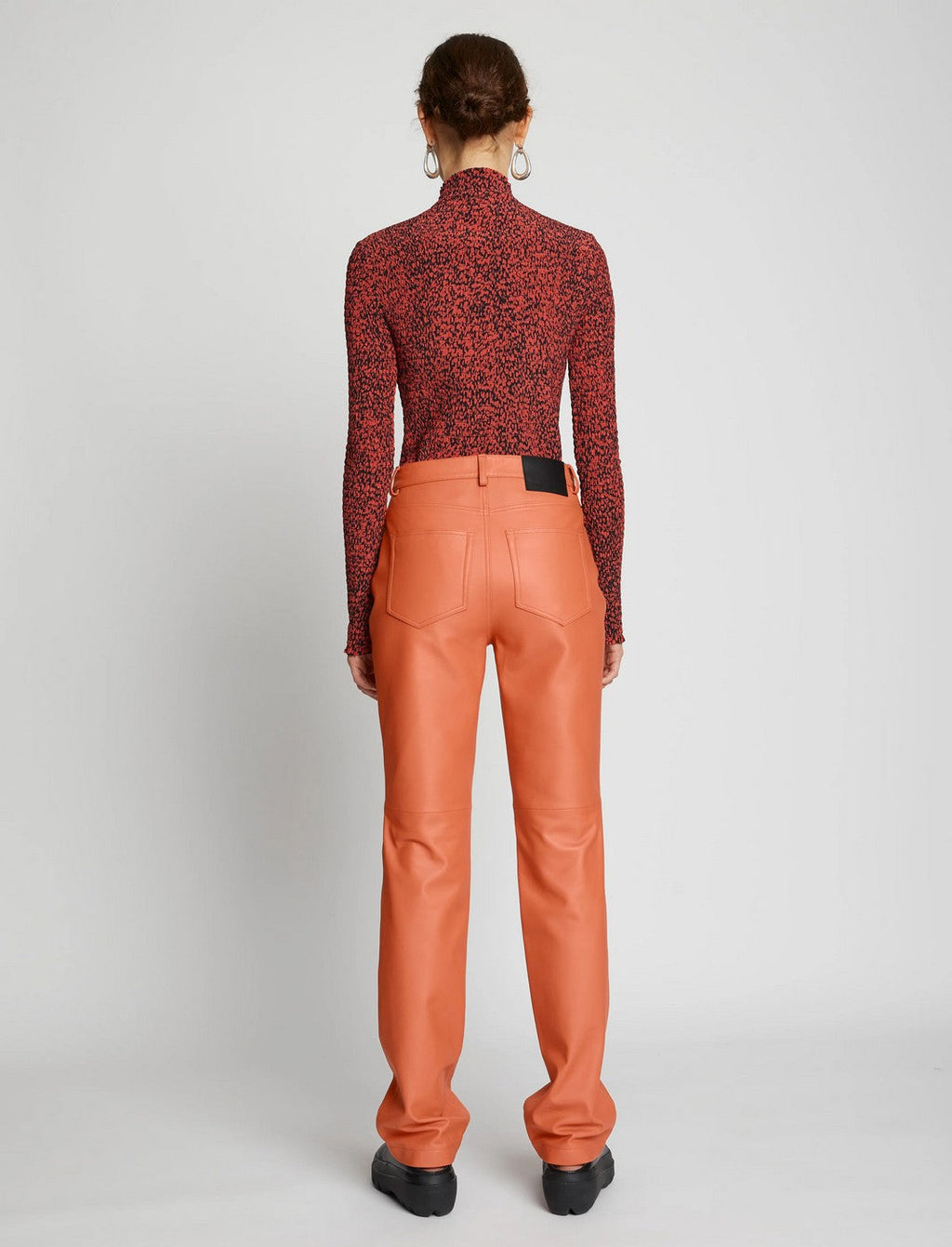 Proenza Schouler - Leather Straight Pants - Terracotta - Femme
