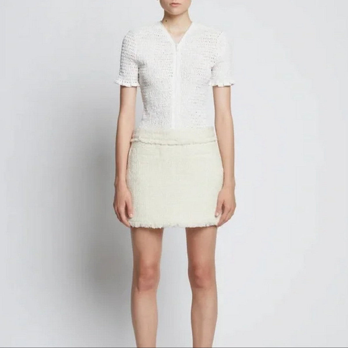 Proenza Schouler - Tweed Mini Skirt - Off White - Femme