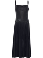 Proenza Schouler - Drop Waist Faux Leather Dress - Black - Mujer
