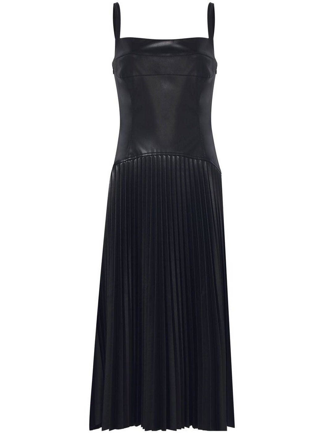 Proenza Schouler - Drop Waist Faux Leather Dress - Black - Mujer