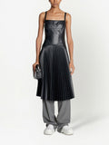 Proenza Schouler - Drop Waist Faux Leather Dress - Black - Mujer
