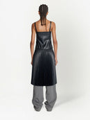 Proenza Schouler - Drop Waist Faux Leather Dress - Black - Femme