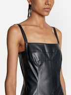 Proenza Schouler - Drop Waist Faux Leather Dress - Black - Mujer