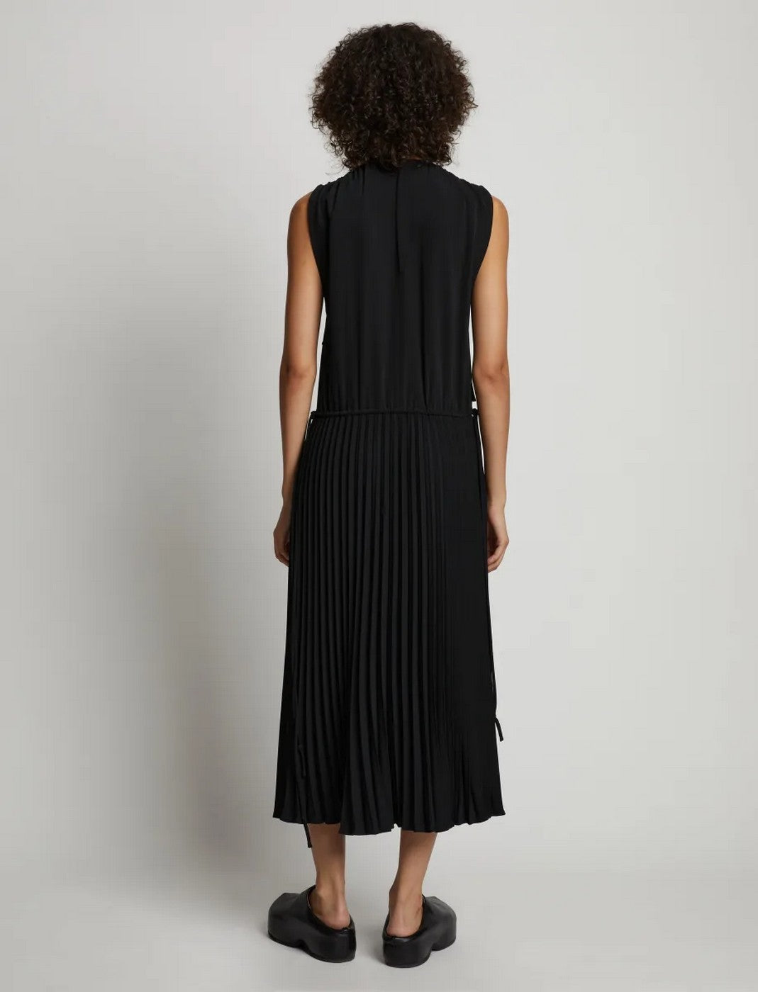Proenza Schouler - Pleatable Crepe Drawstring Dress - Black - Mujer