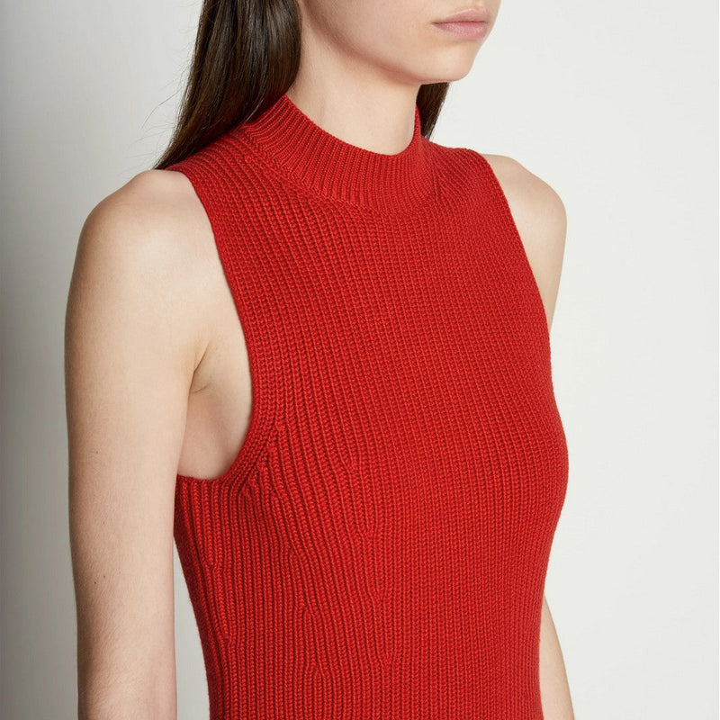 Proenza Schouler - Sleeveless Cashfeel Mini Dress - Vermillion - Femme