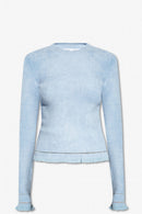 Proenza Schouler - Cropped Turtleneck Chenille Sweater - Periwinkle - Femme