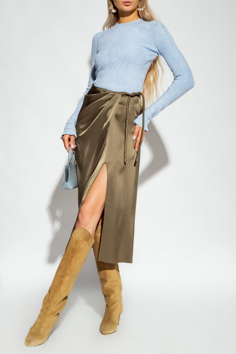 Proenza Schouler - Cropped Turtleneck Chenille Sweater - Periwinkle - Femme