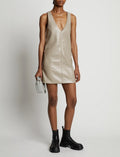 Proenza Schouler - Vinyl V-Neck Shift Dress - Fawn - Mujer