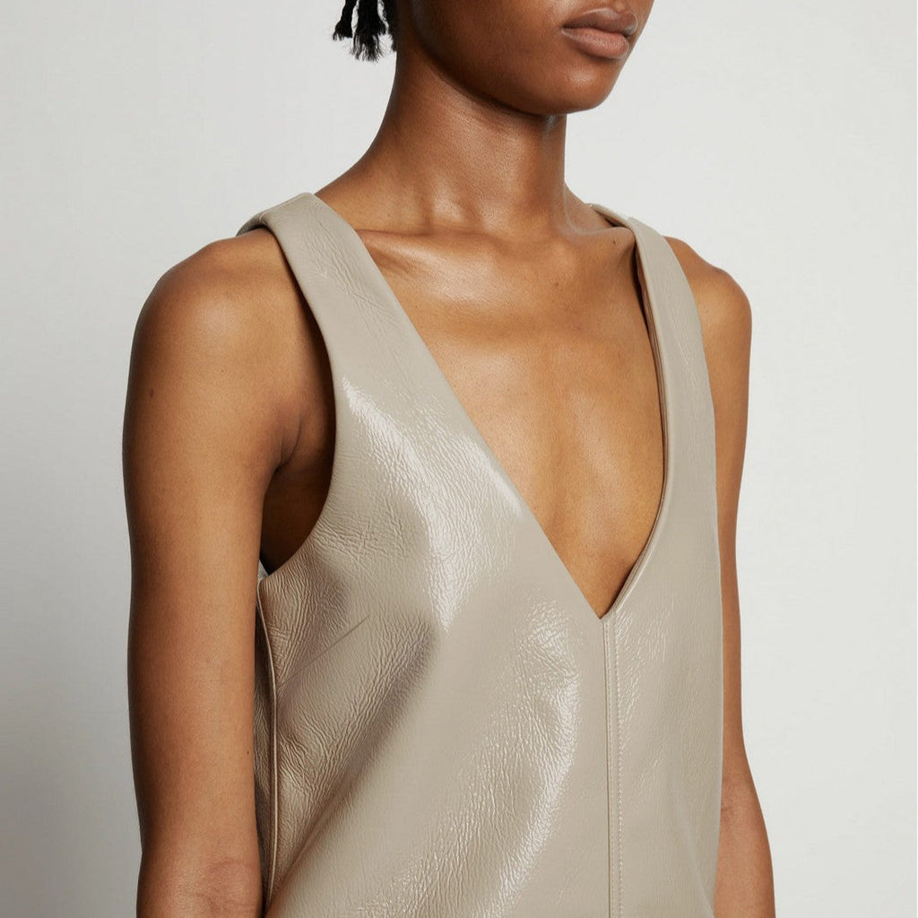 Proenza Schouler - Vinyl V-Neck Shift Dress - Fawn - Mujer