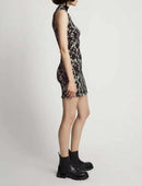 Proenza Schouler - Printed Smocked Mini Dress - Mint/Black - Femme