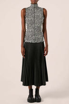 Proenza Schouler - Slinky Jersey Turtleneck Tanktop - Black/White/Jade - Mujer