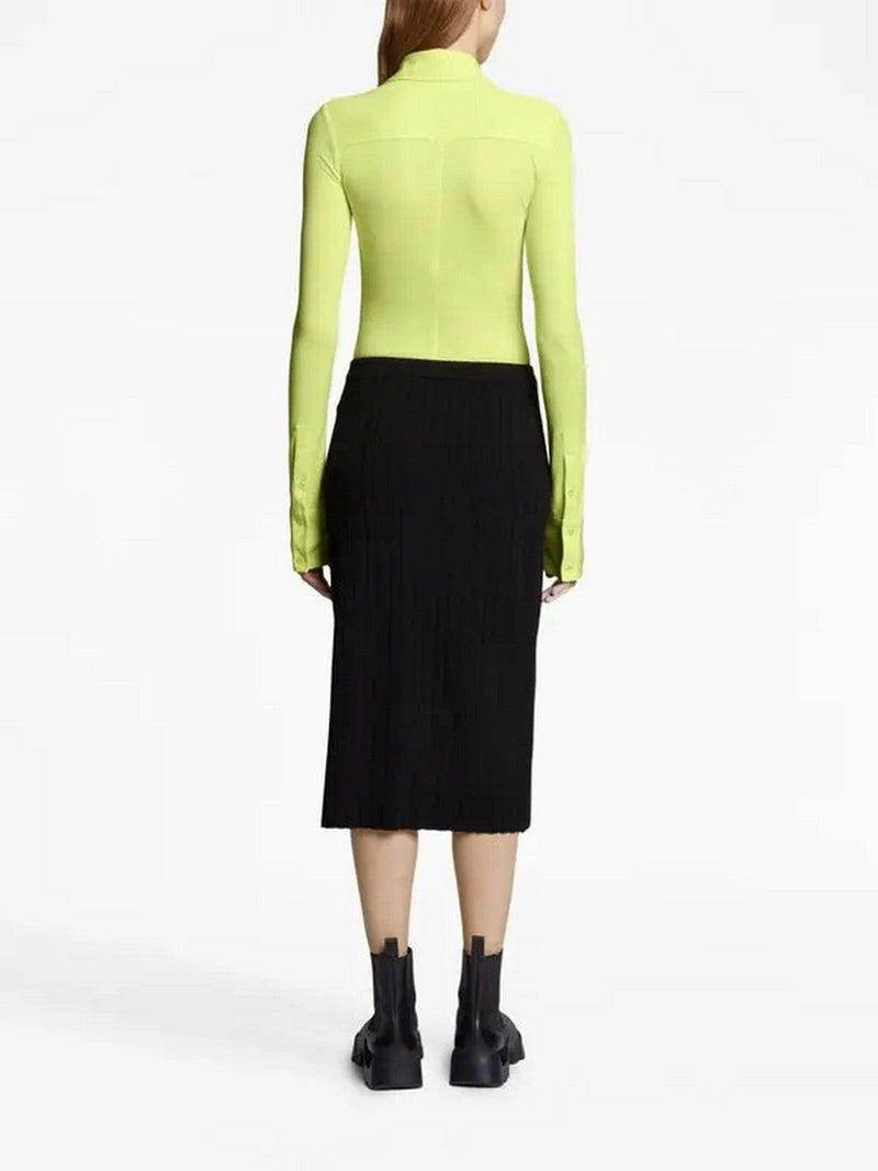 Proenza Schouler - Long Sleeve Jersey Button Top - Lime - Femme