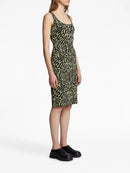 Proenza Schouler - Animal Jacquard Tank Top Dress - Black/Lime - Femme