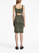 Proenza Schouler - Animal Jacquard Tank Top Dress - Black/Lime - Femme