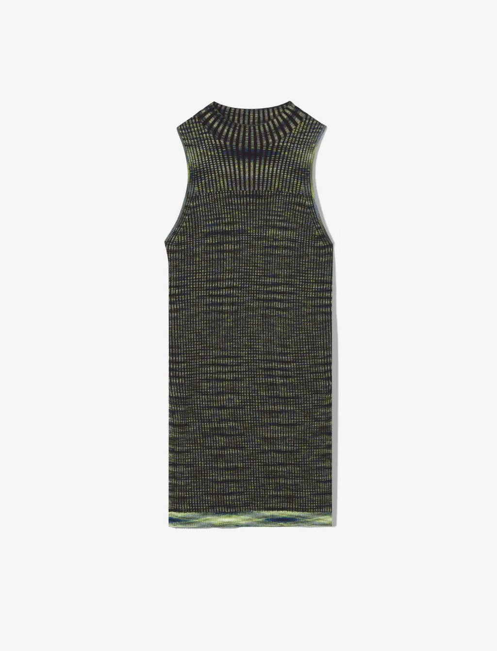 Proenza Schouler - Space Dye Mock Neck Tank Top - Navy/Lime/Black - Women