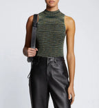Proenza Schouler - Space Dye Mock Neck Tank Top - Navy/Lime/Black - Women
