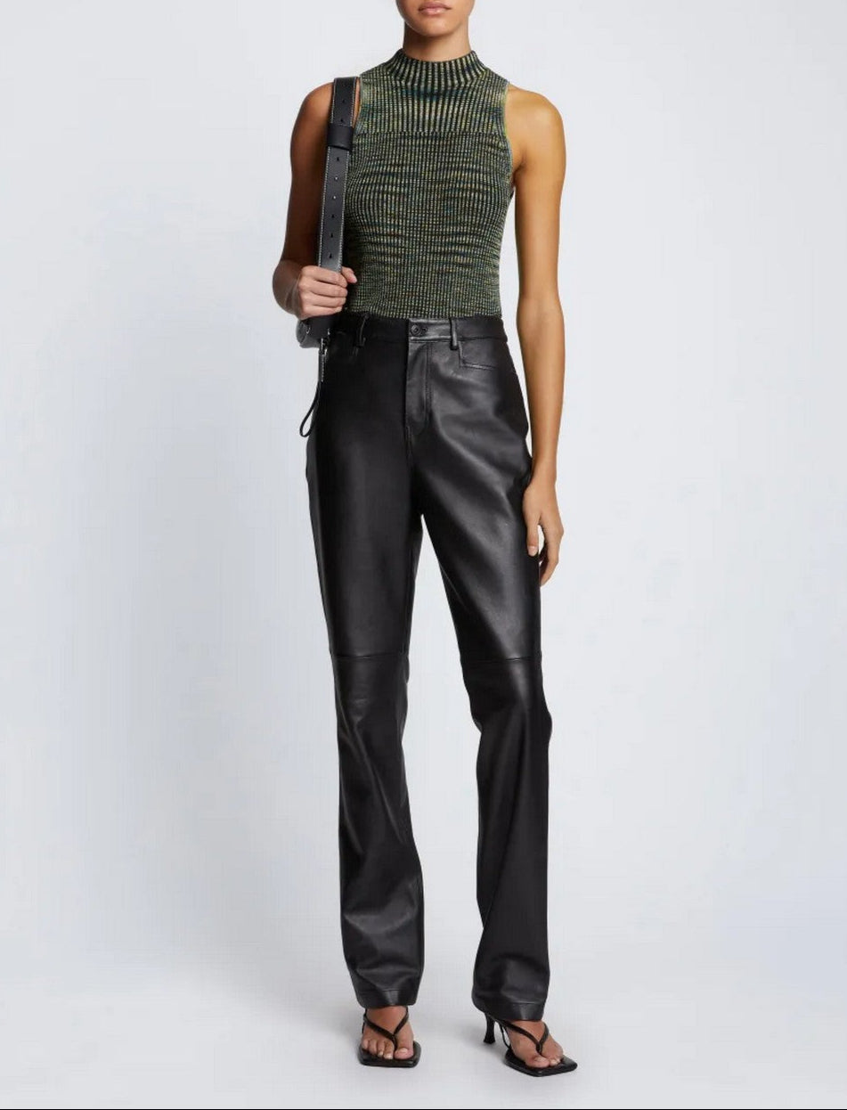 Proenza Schouler - Space Dye Mock Neck Tank Top - Navy/Lime/Black - Women