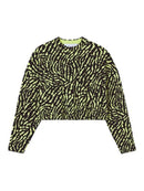 Proenza Schouler - Animal Jacquard Sweater - Black/Lime - Femme