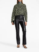 Proenza Schouler - Animal Jacquard Sweater - Black/Lime - Femme