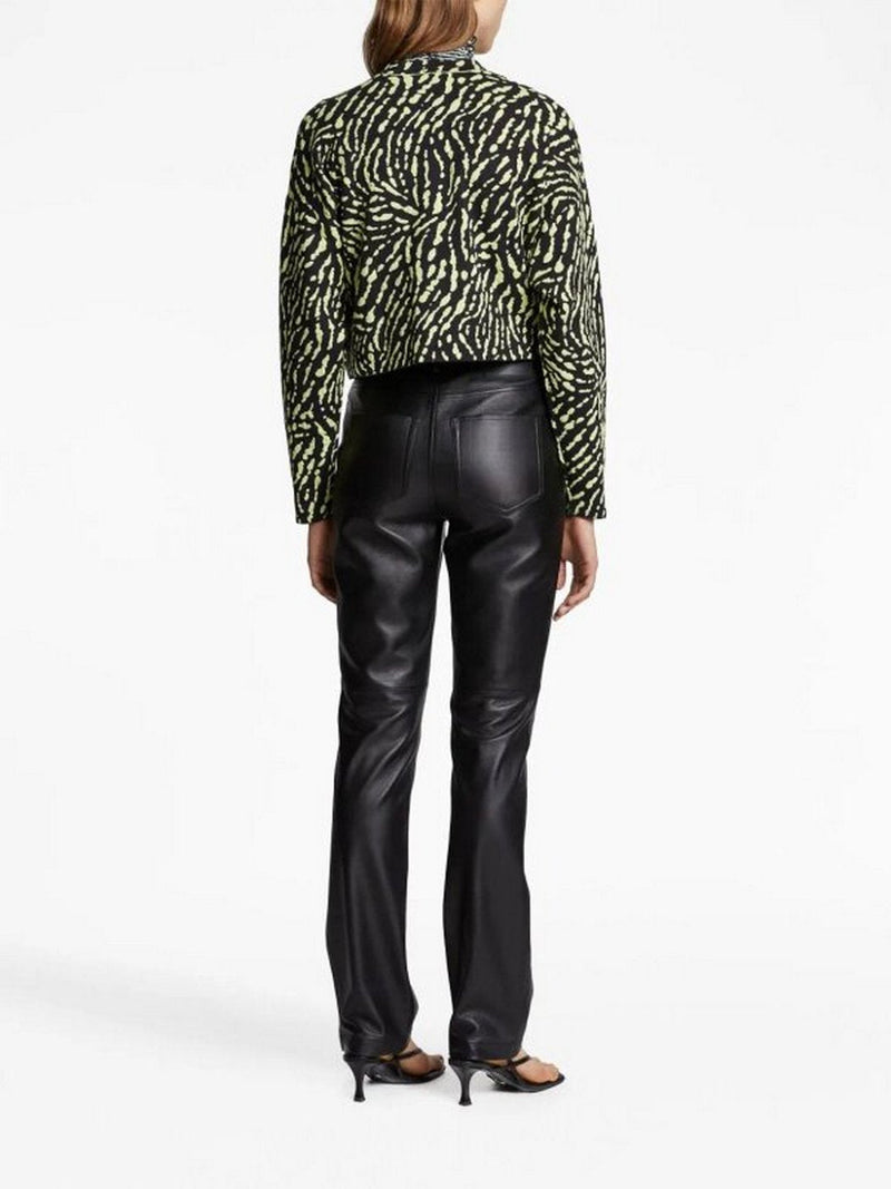 Proenza Schouler - Animal Jacquard Sweater - Black/Lime - Femme