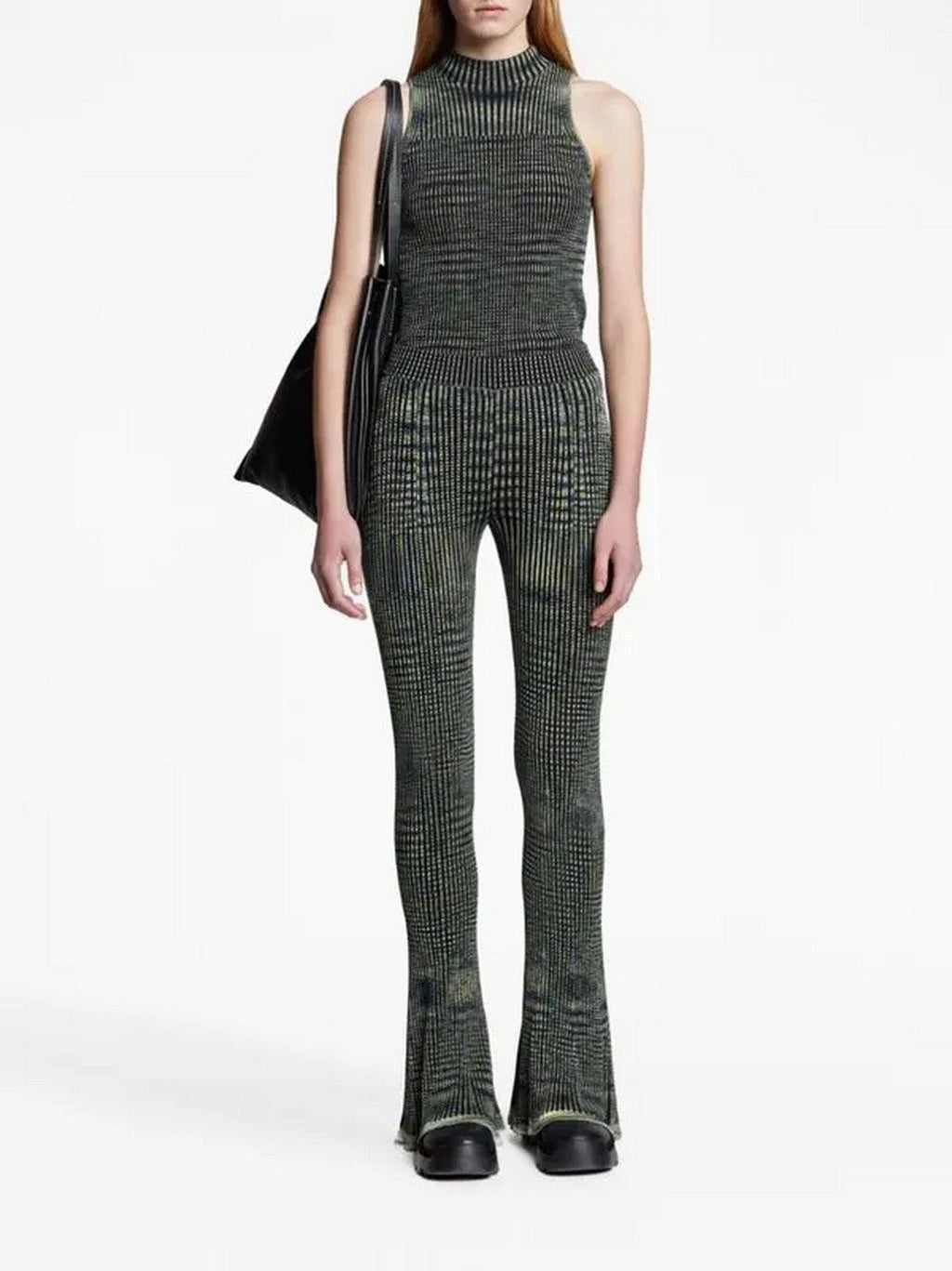 Proenza Schouler - Space Dye Knit Pant - Navy/Lime/Black - Femme