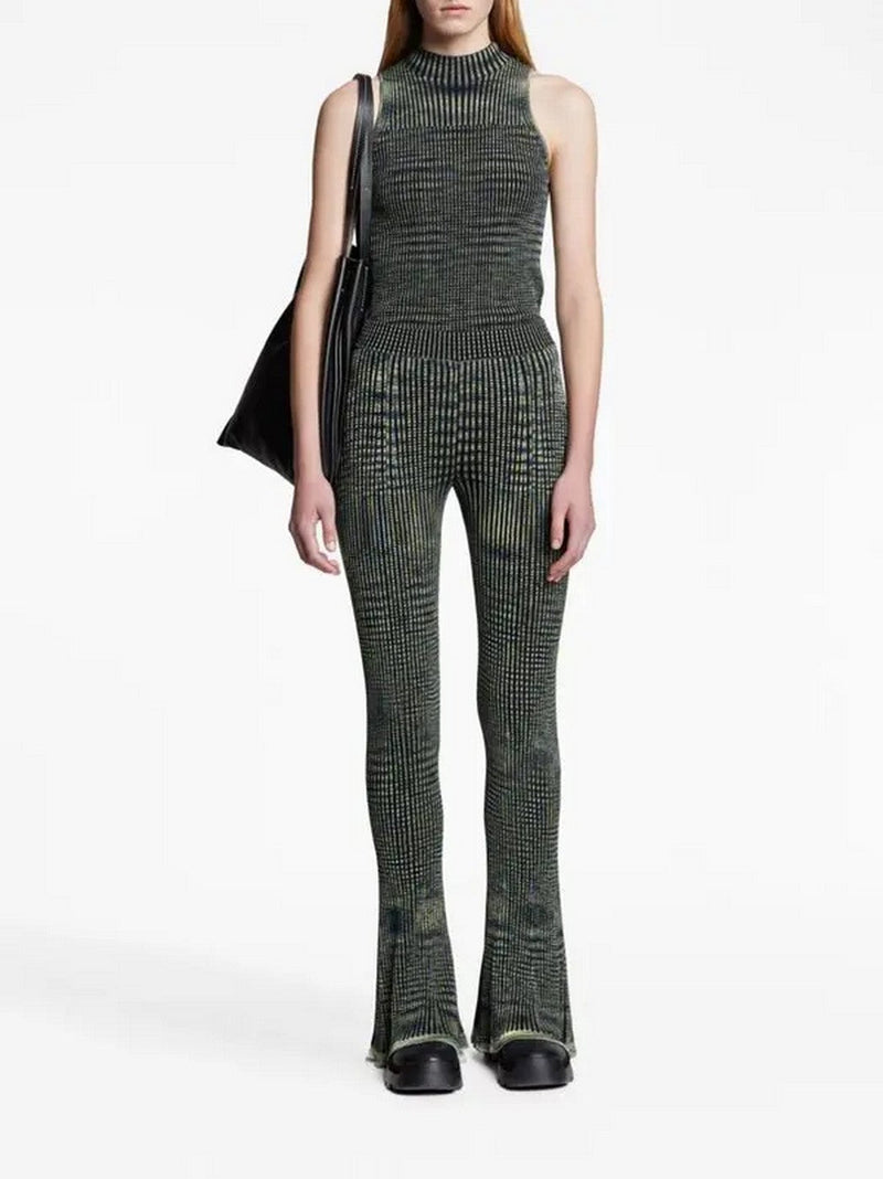 Proenza Schouler - Space Dye Knit Pant - Navy/Lime/Black - Femme