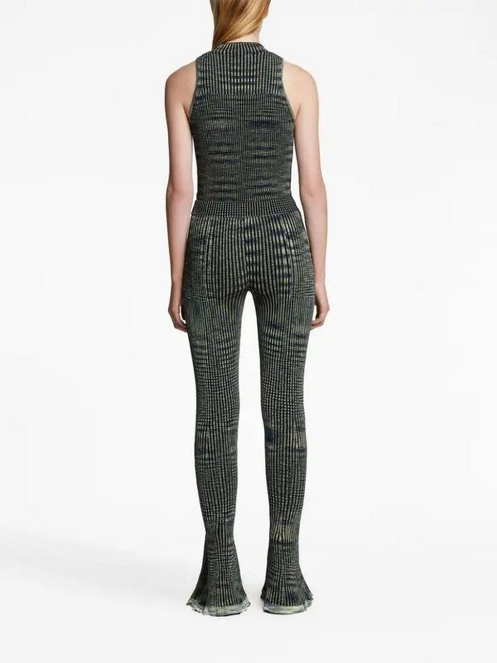 Proenza Schouler - Space Dye Knit Pant - Navy/Lime/Black - Femme