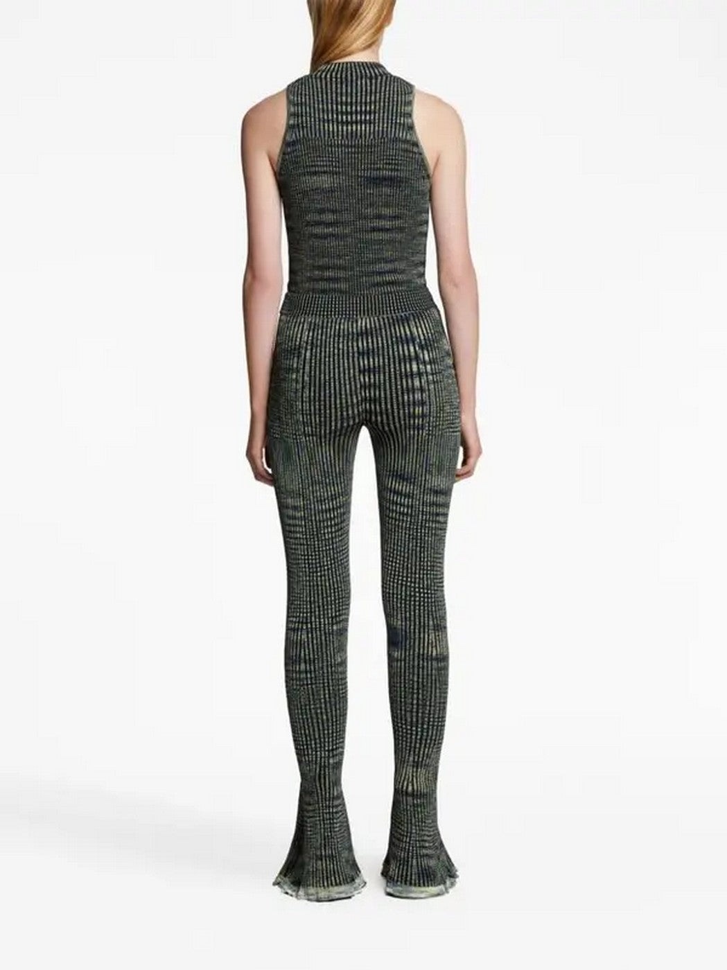 Proenza Schouler - Space Dye Knit Pant - Navy/Lime/Black - Femme