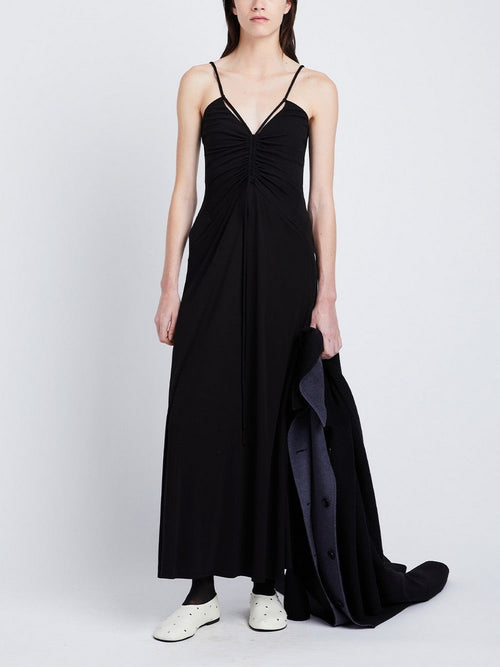 Proenza Schouler - Matte Crepe Spaghetti Dress - Black - Femme