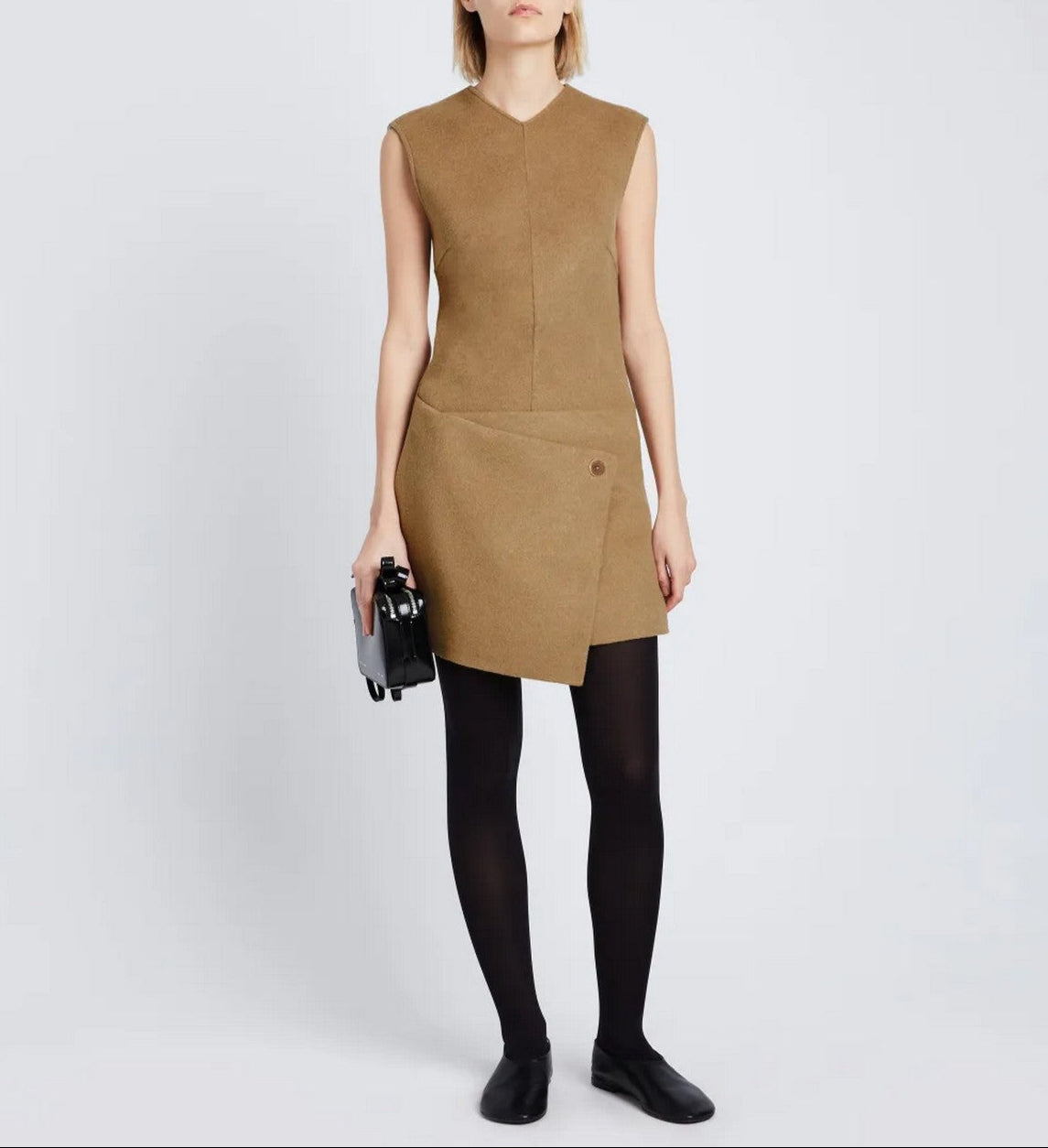 Proenza Schouler - Melton Double Face Dress - Camel / Off White - Femme