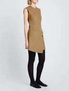 Proenza Schouler - Melton Double Face Dress - Camel / Off White - Femme