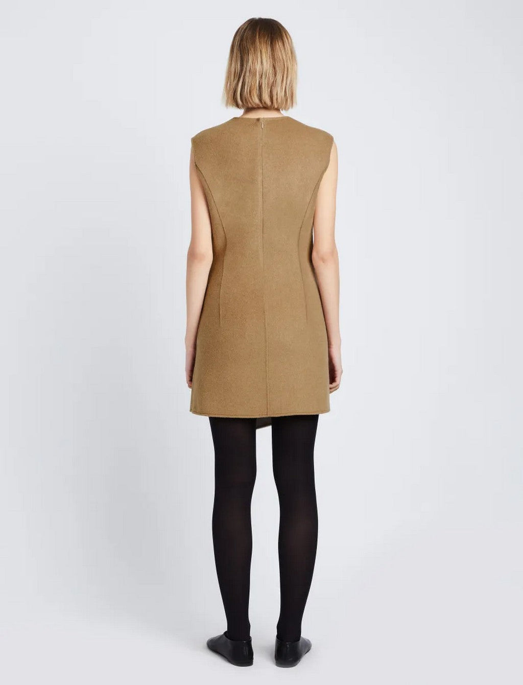 Proenza Schouler - Melton Double Face Dress - Camel / Off White - Femme