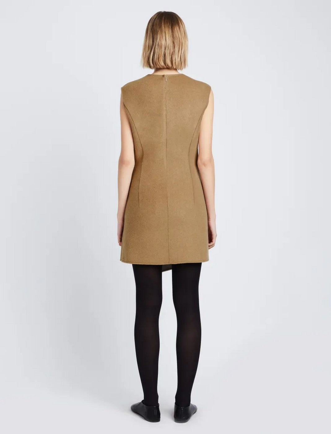 Proenza Schouler - Melton Double Face Dress - Camel / Off White - Femme