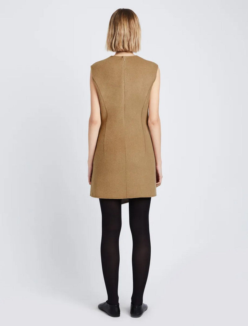 Proenza Schouler - Melton Double Face Dress - Camel / Off White - Femme