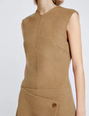 Proenza Schouler - Melton Double Face Dress - Camel / Off White - Femme