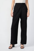 Pantalon À Double Pli - Noir - Femme