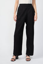 Pantalon À Double Pli - Noir - Femme