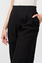 Pantalon À Double Pli - Noir - Femme